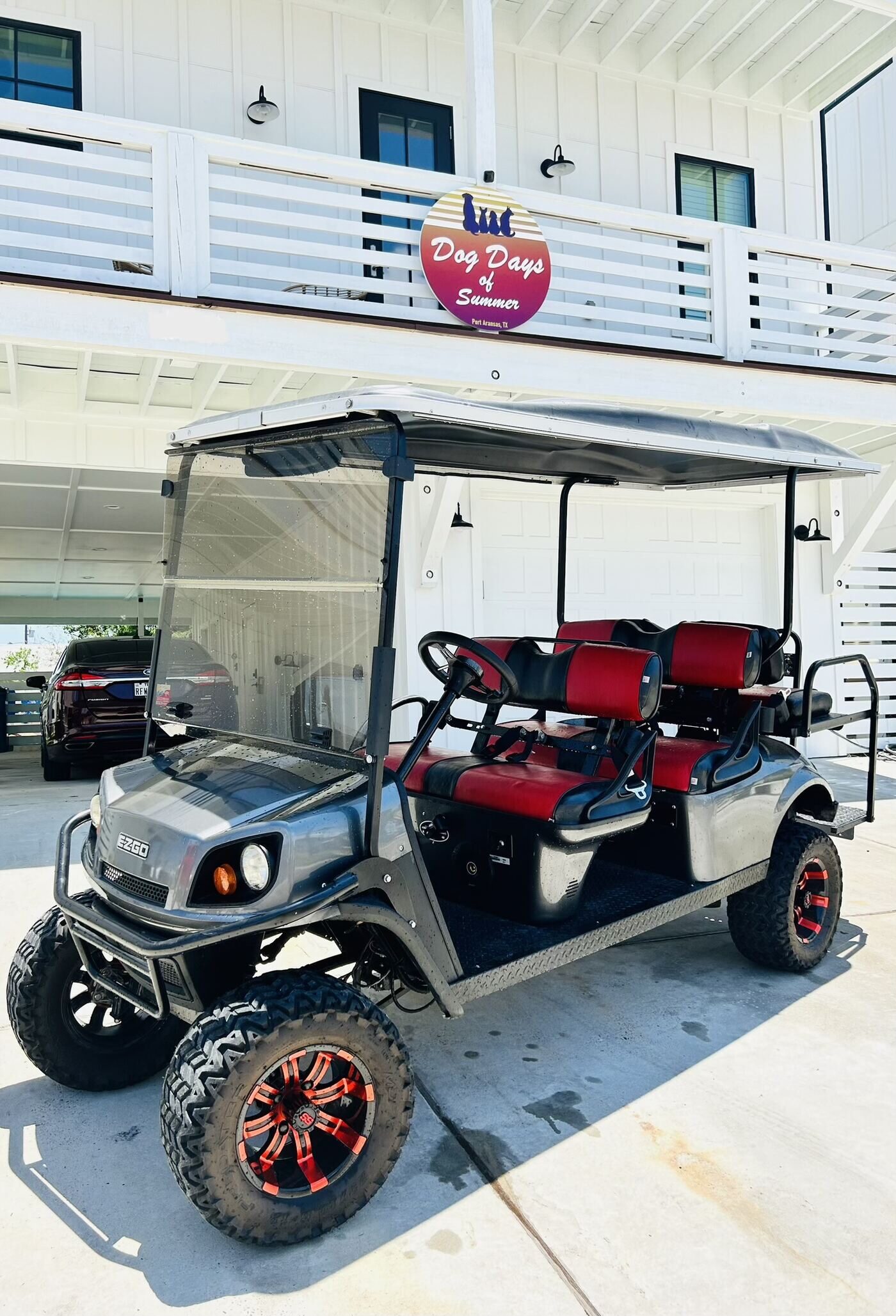 Included 6-seater golf cart