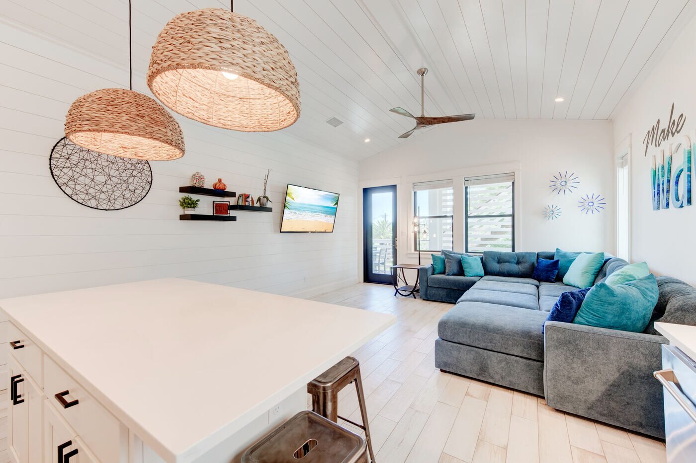 Living area and kitchen open concept
