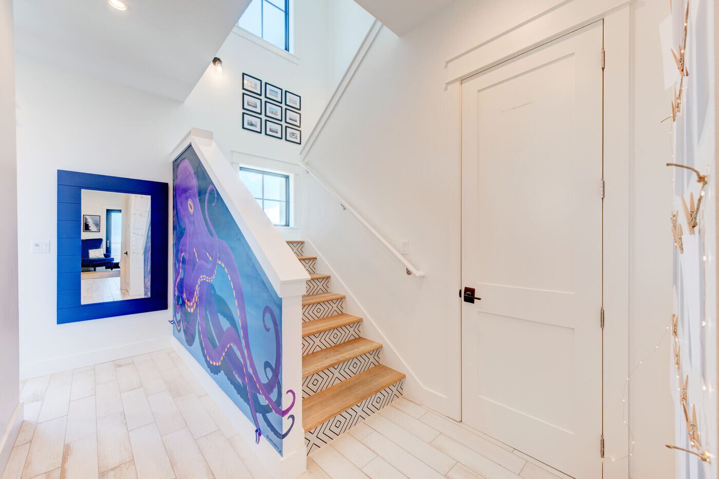 Octopus mural on the stairs