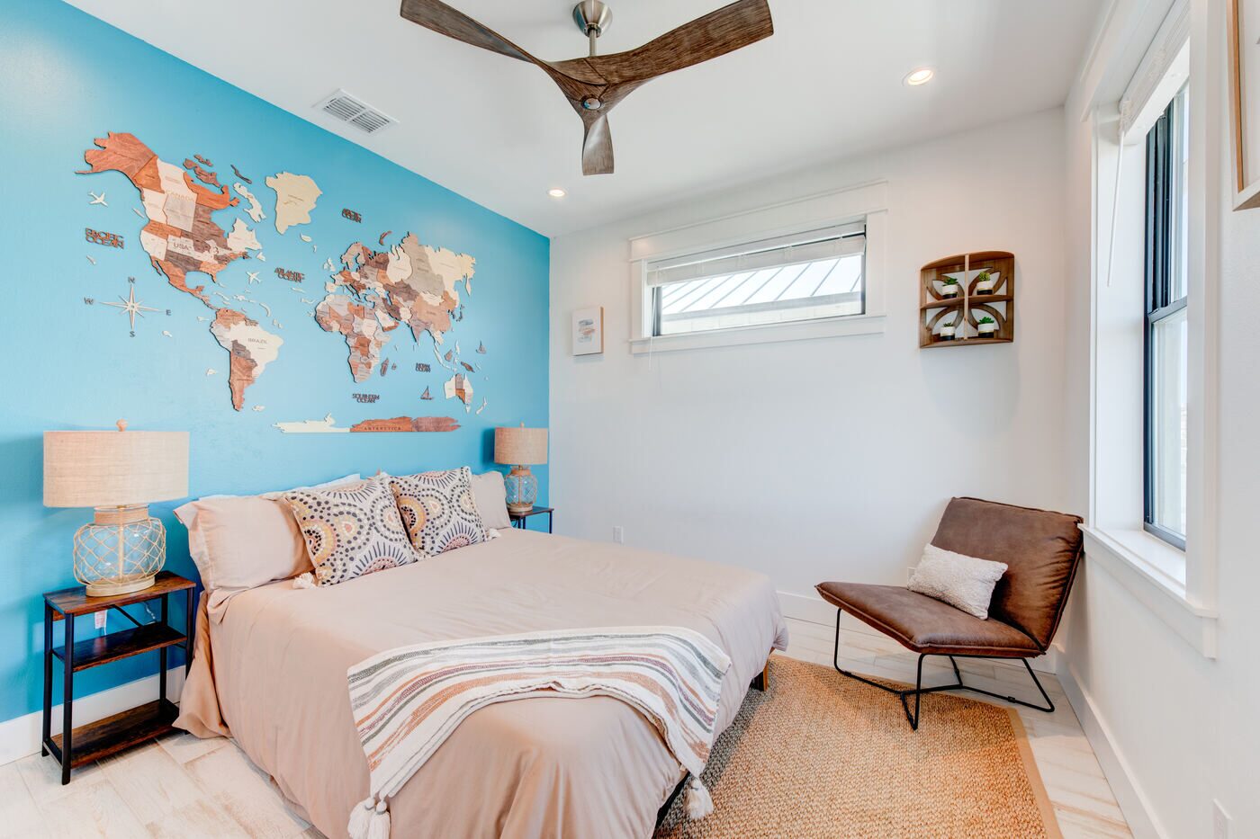 World map bedroom
