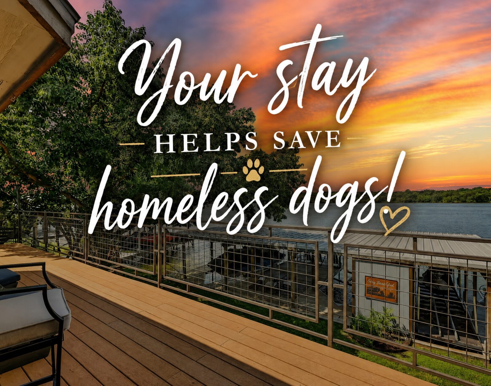 Your stay helps save homeless dogs - pet friendly