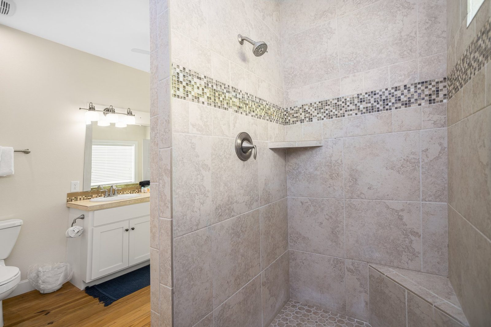 Primary walk-in shower